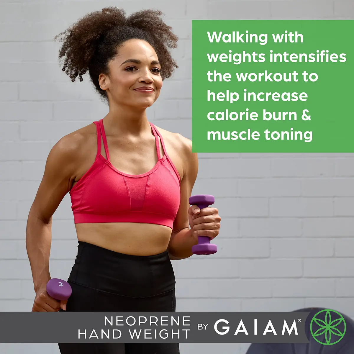 Gaiam Neoprene Dumbbell Hand Weight 3lb | Non-Slip, Hexagon Shape, Sold Singly - view 7
