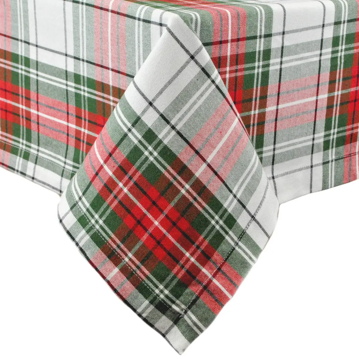 DII Tartan Plaid Collection Holiday Dining Table & Kitchen Decor, Rectangle Christmas Tablecloth, 60x104, Red, Green & White - main product image