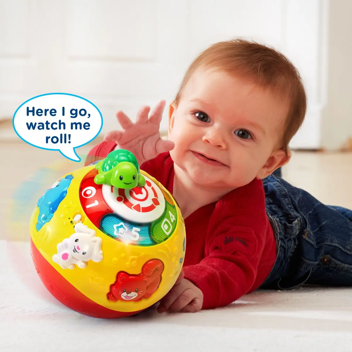 VTech Wiggle and Crawl Ball, Multicolor | Interactive Baby Toy with Lights & Songs - view 6