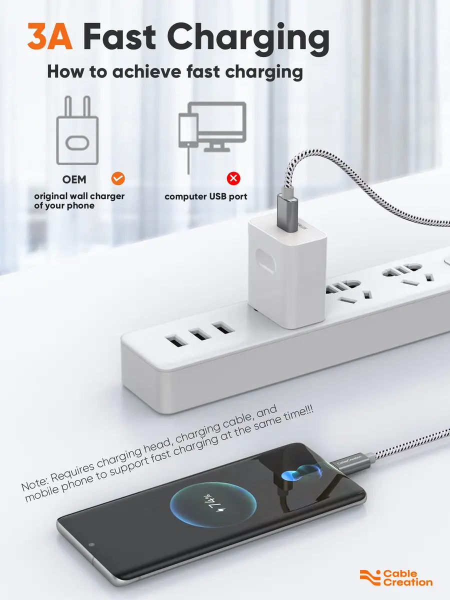 CableCreation USB C to USB A 10FT | Fast Charging & Data Sync for Laptop & Phone - view 5