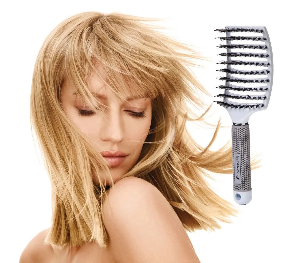 Ineffable Care Boar Bristle Hair Brush set – Curved & Vented for Wet & Dry Detangling, All Hair Types | Gift Kit (70-120 chars) - view 6