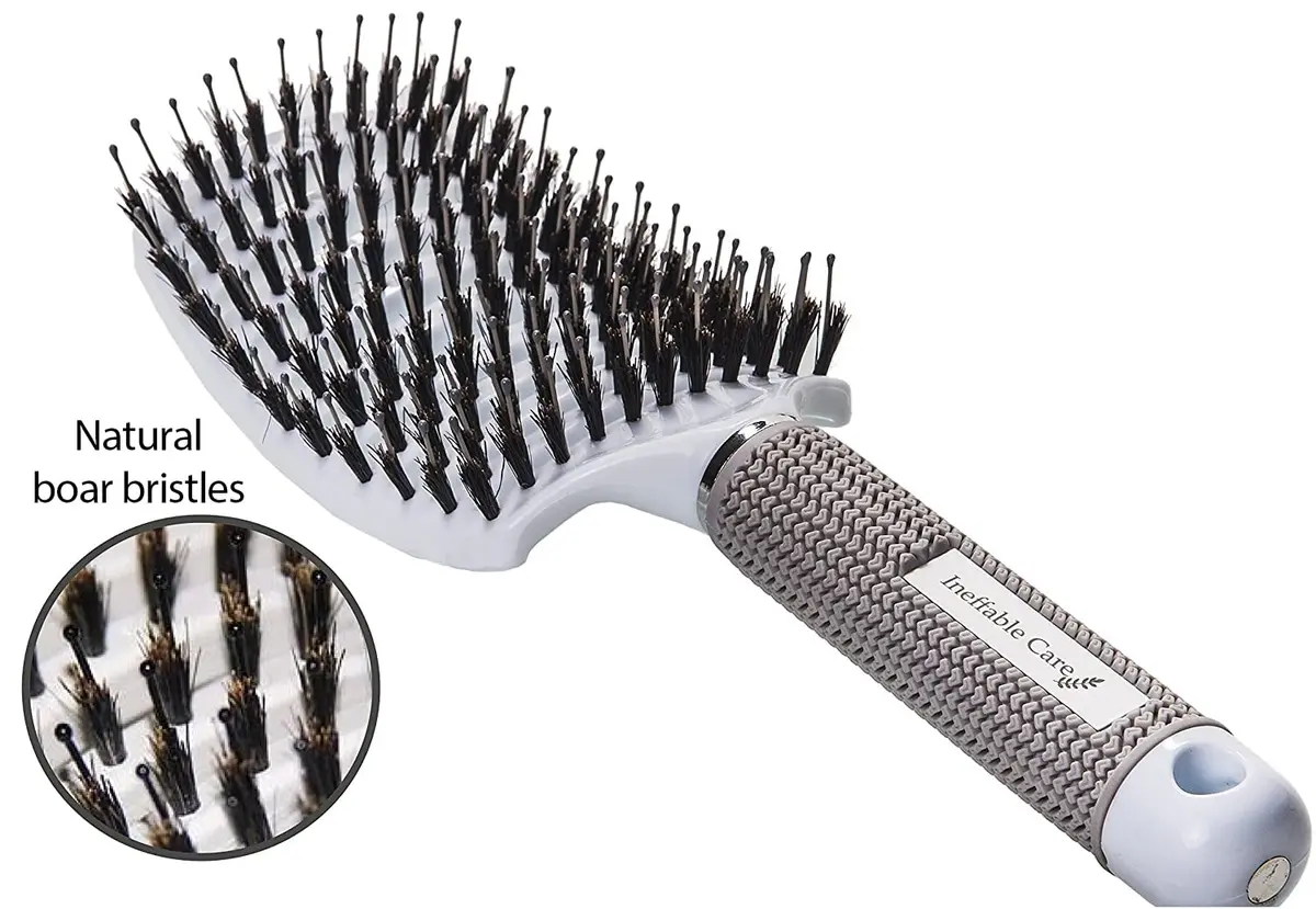 Ineffable Care Boar Bristle Hair Brush set – Curved & Vented for Wet & Dry Detangling, All Hair Types | Gift Kit (70-120 chars) - view 7