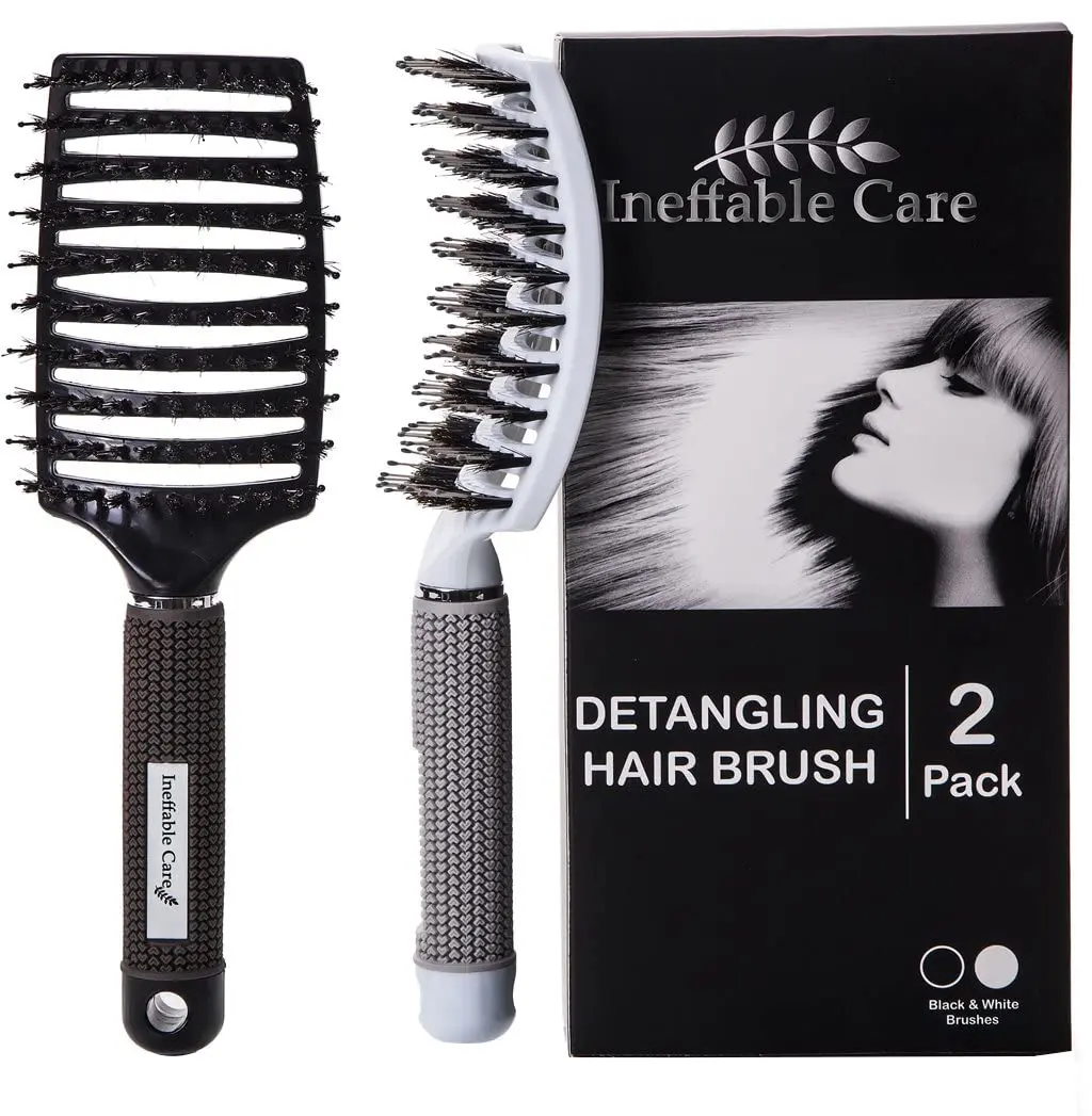 Ineffable Care Boar Bristle Hair Brush set – Curved & Vented for Wet & Dry Detangling, All Hair Types | Gift Kit (70-120 chars) - view 2