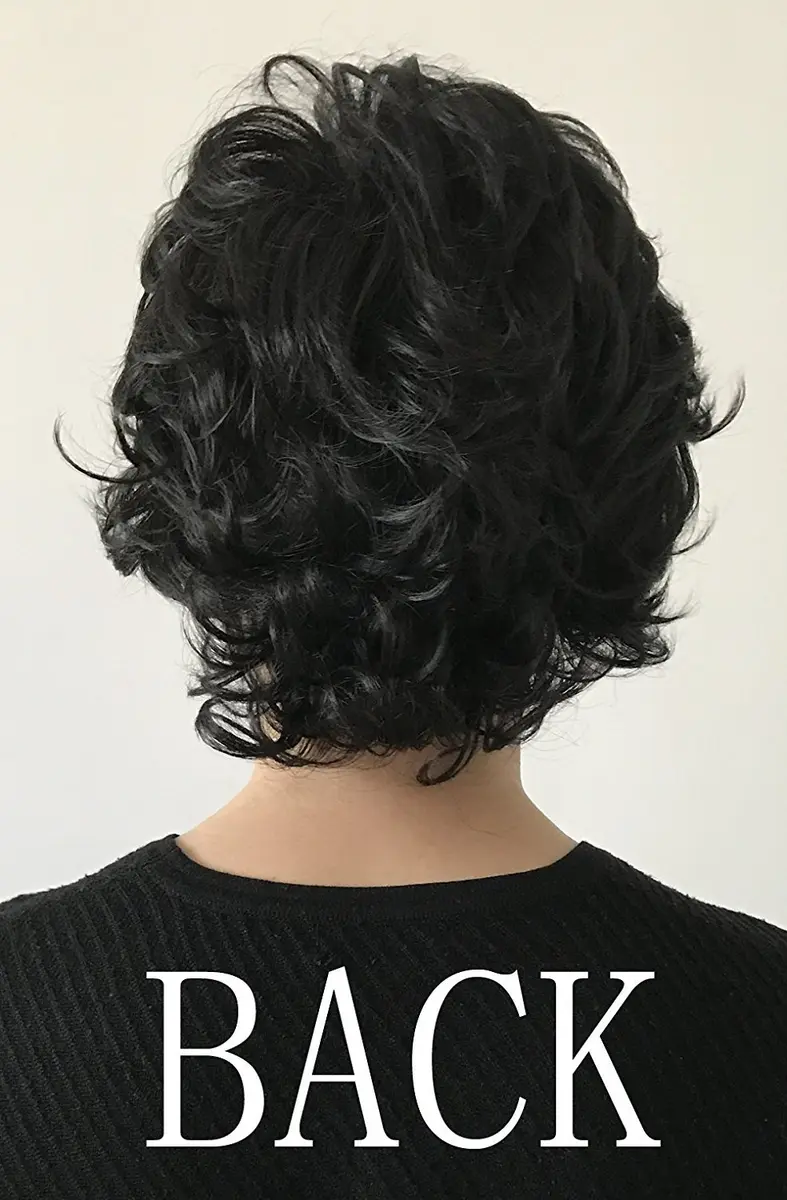 Topcosplay Men's Black Short Wavy Shaggy Cosplay Wig | 10 inch (25.4 cm) - view 2