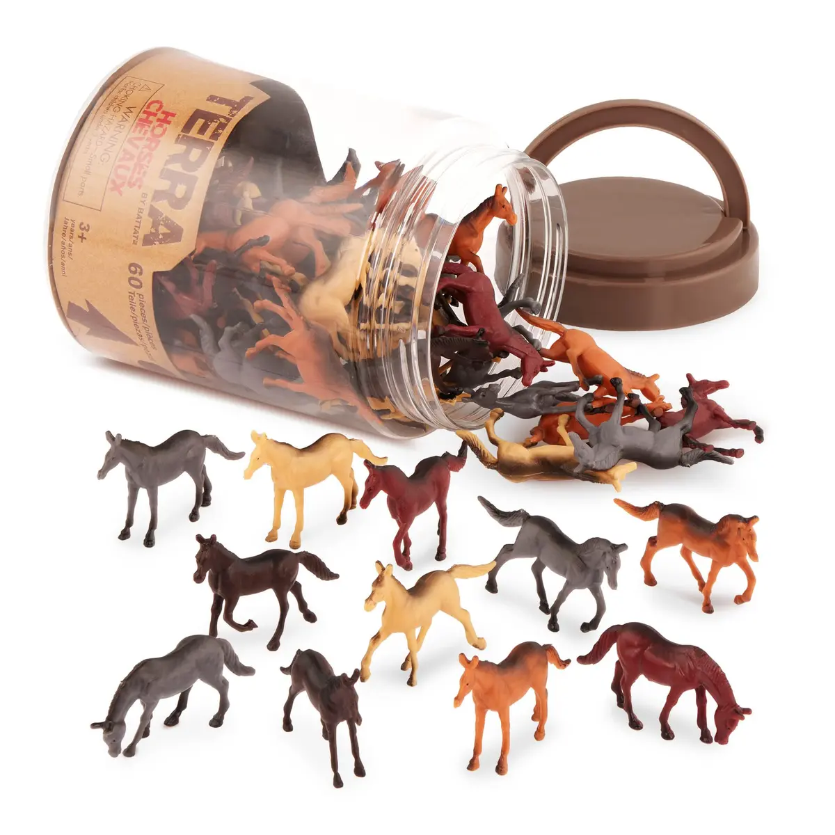 Terra by Battat 60 Wild Horses Tube Miniature Animal Figures | ASTM-Tested Educational Toy - main product image