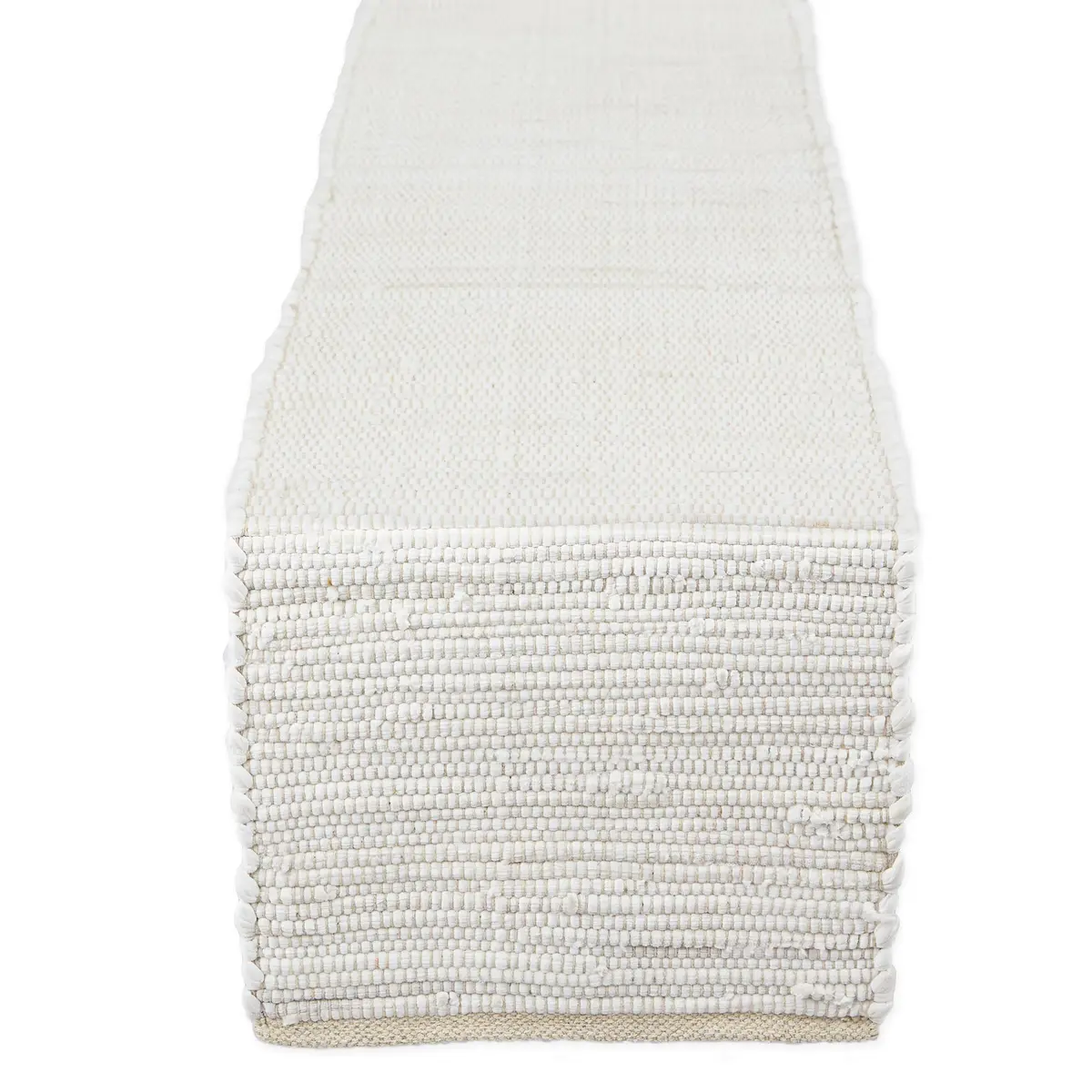 DII Handmade Chindi Tabletop 14x72 Natural | Unique Recycled Fabric Table Runner - main product image