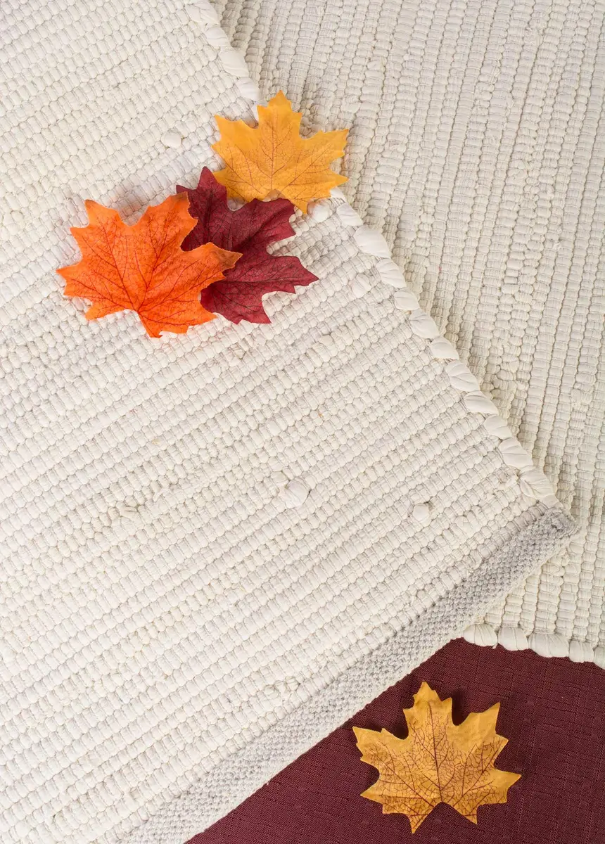 DII Handmade Chindi Tabletop 14x72 Natural | Unique Recycled Fabric Table Runner - view 3