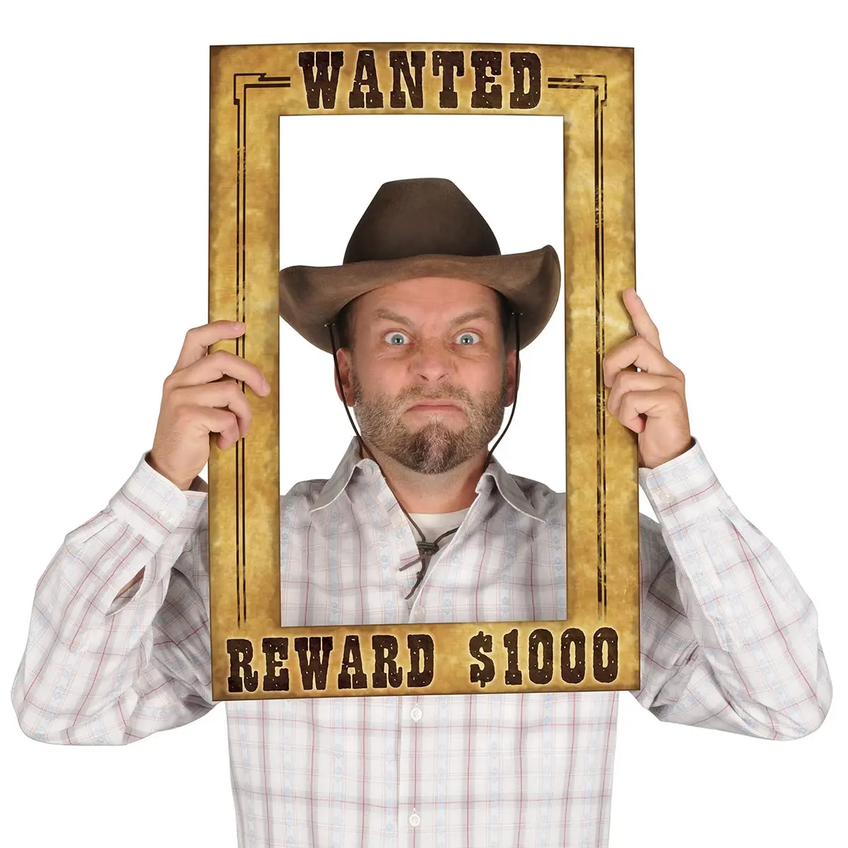 Beistle Western Wanted Photo Fun Frame – Lightweight Cardstock Paper for Wild West, Cowboy, Rodeo & Western-Themed Parties, 15.5" x 23.5" - view 3