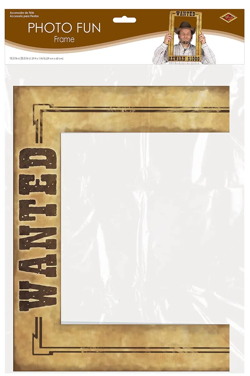 Beistle Western Wanted Photo Fun Frame – Lightweight Cardstock Paper for Wild West, Cowboy, Rodeo & Western-Themed Parties, 15.5" x 23.5" - view 4