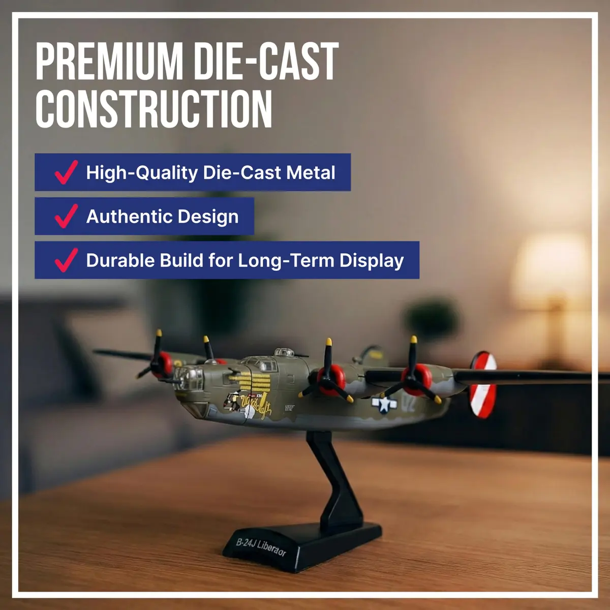 Daron Postage Stamp B-24 Liberator "Witchcraft" 1/163 Scale Die-Cast Metal WWII Bomber Model | Collectible Aircraft for Adult Collectors - view 2