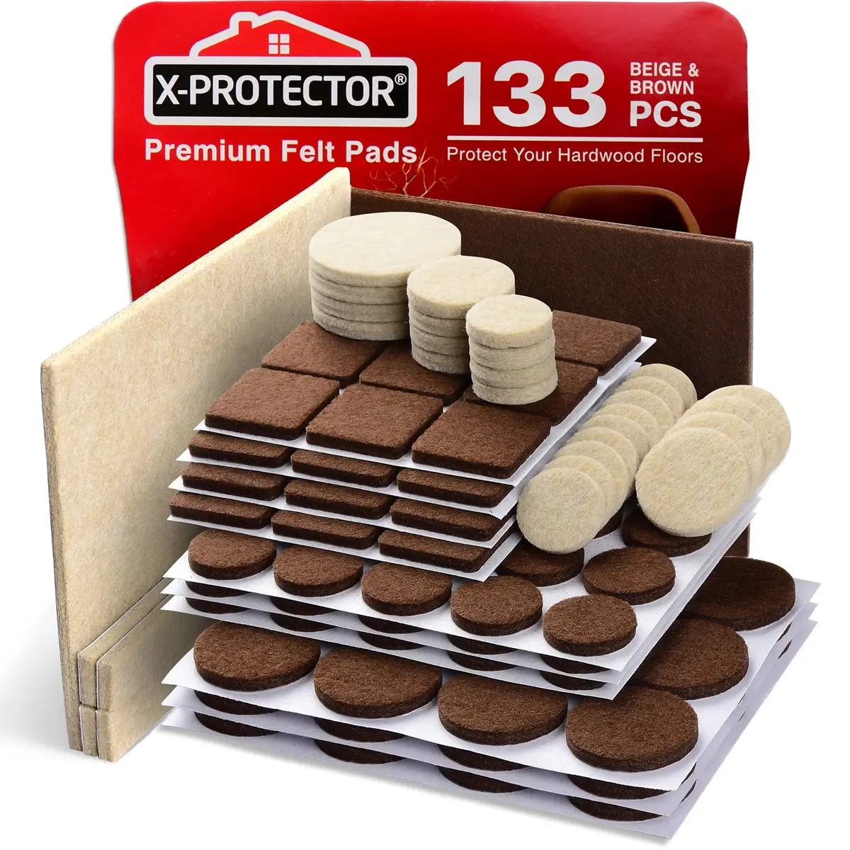 Felt Furniture Pads X-PROTECTOR 133 PCS Premium Furniture Pads - Felt Pads - main product image