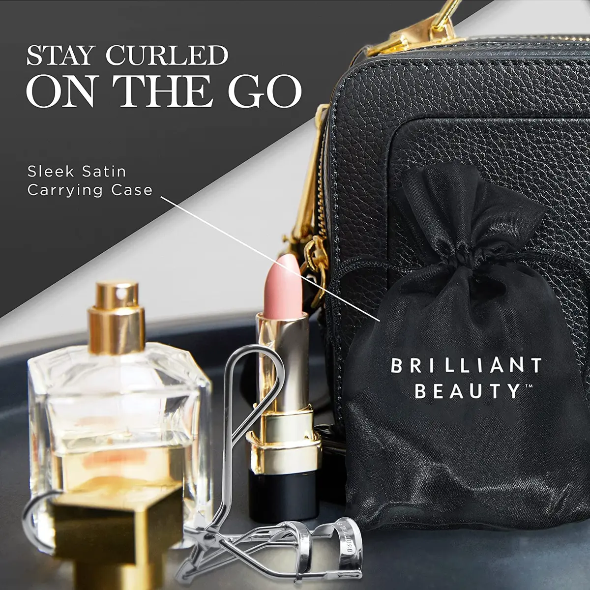 Brilliant Beauty Eyelash Curler with Satin Bag and Refill Pads | No Pinching, Dramatic Curl in Seconds - view 6