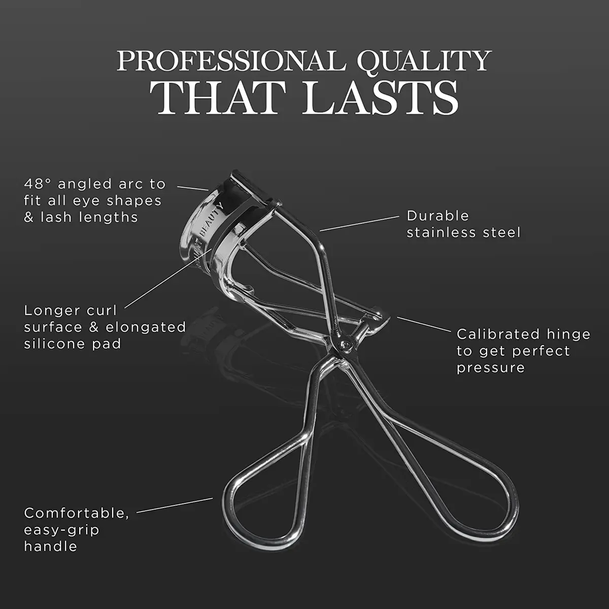 Brilliant Beauty Eyelash Curler with Satin Bag and Refill Pads | No Pinching, Dramatic Curl in Seconds - view 3