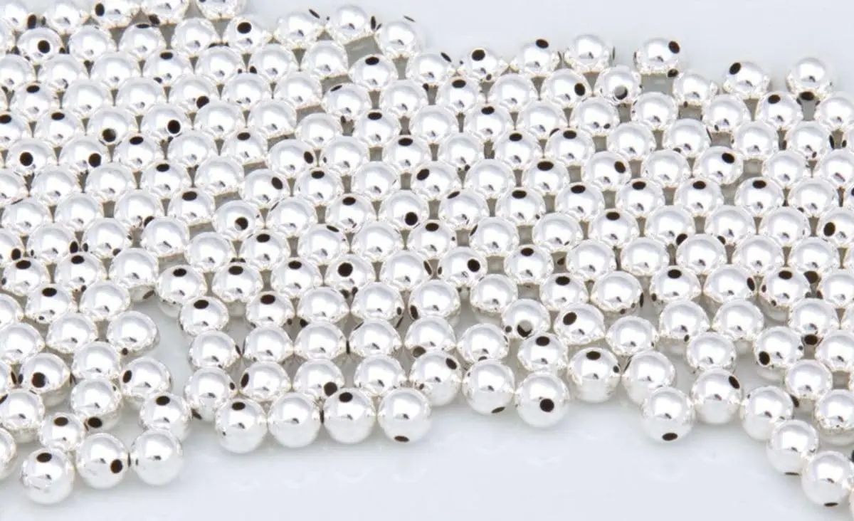 Adabele 100pcs Sterling Silver 2mm Round Beads | Hypoallergenic & Heirloom-Quality Jewelry Components - view 4