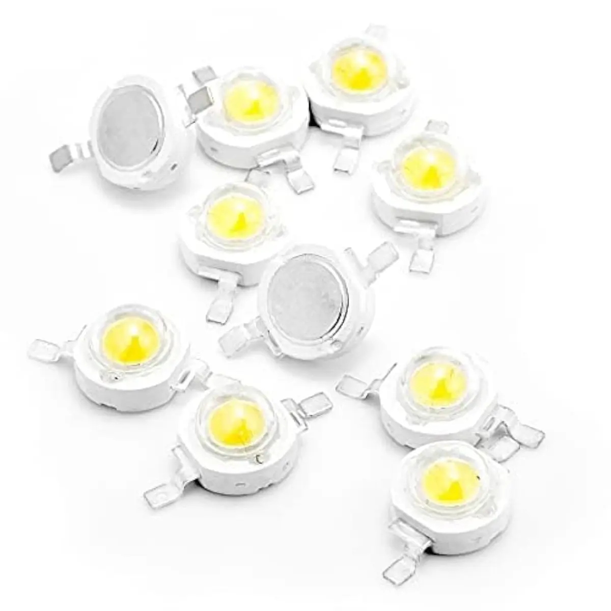 CHANZON 10 pcs High Power LED Chip 3W Warm White 3000K - 3500K | 260-280LM, 120-140° Angle, Copper Frame - main product image