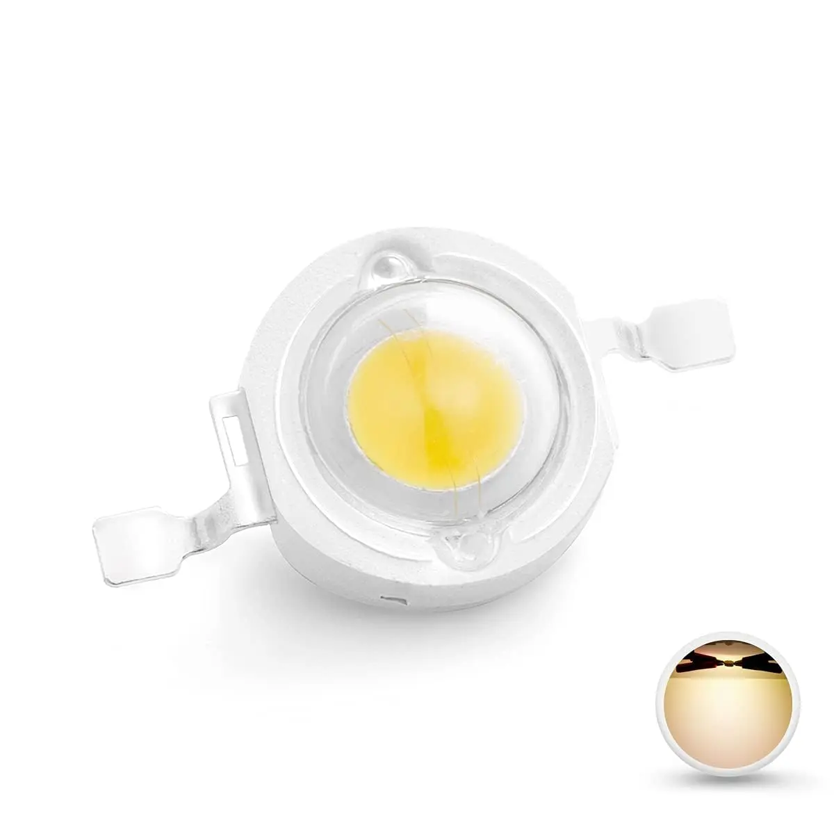 CHANZON 10 pcs High Power LED Chip 3W Warm White 3000K - 3500K | 260-280LM, 120-140° Angle, Copper Frame - view 2