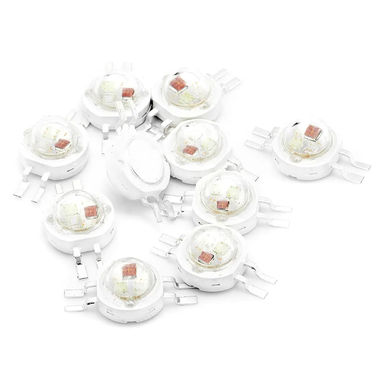 CHANZON 10pcs High Power LED Chip 3W RGB 4 pin Common Anode | Bright RGB LED Chips for DIY & Projects - main product image