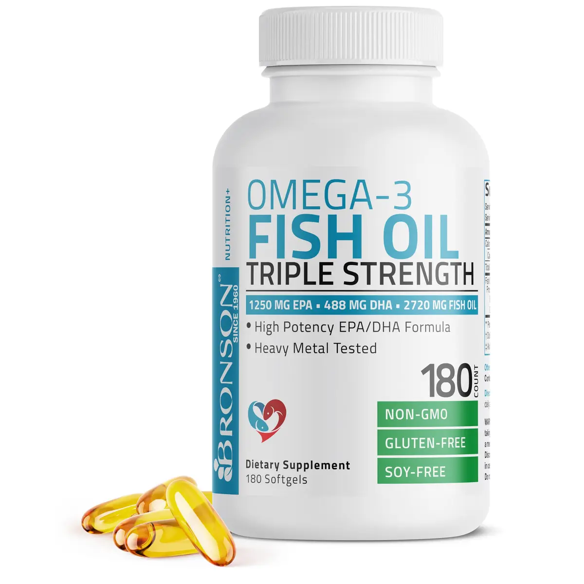 Bronson Omega-3 Fish Oil High EPA/DHA Triple Strength 2720 mg | Supports Heart & Brain Health - main product image
