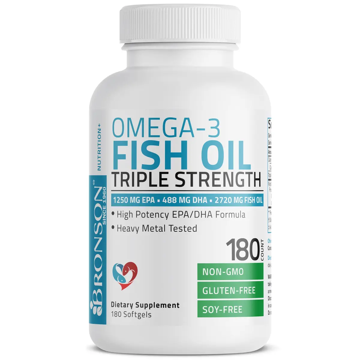 Bronson Omega-3 Fish Oil High EPA/DHA Triple Strength 2720 mg | Supports Heart & Brain Health - view 3
