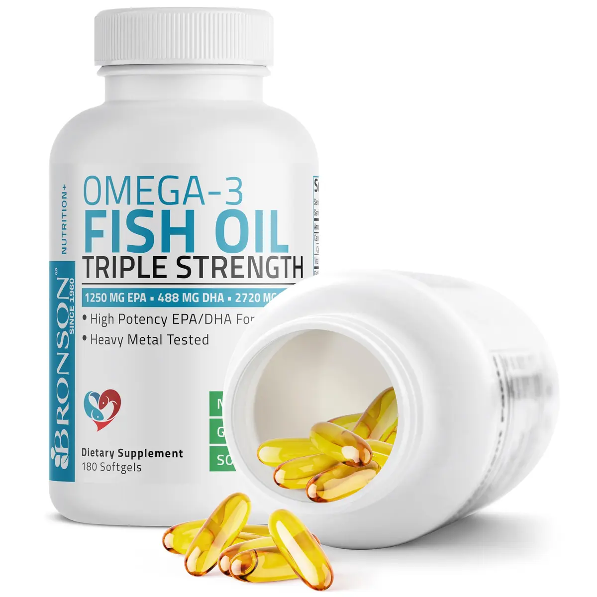 Bronson Omega-3 Fish Oil High EPA/DHA Triple Strength 2720 mg | Supports Heart & Brain Health - view 4