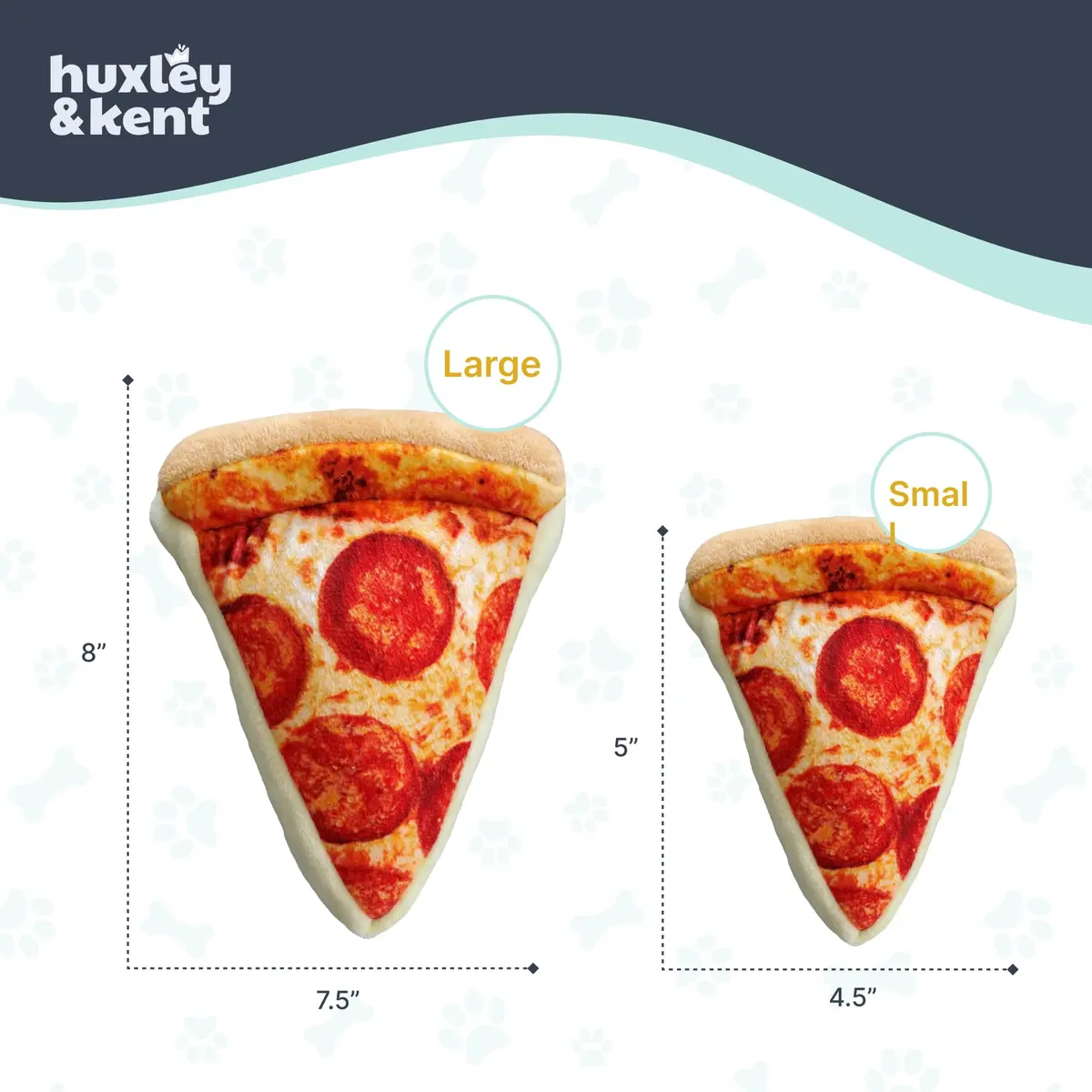 Huxley & Kent Power Plush Squeaky Dog Toy, Pup-Eroni Pizza, Small | Soft & Tough Plush for Play & Snuggle - view 5