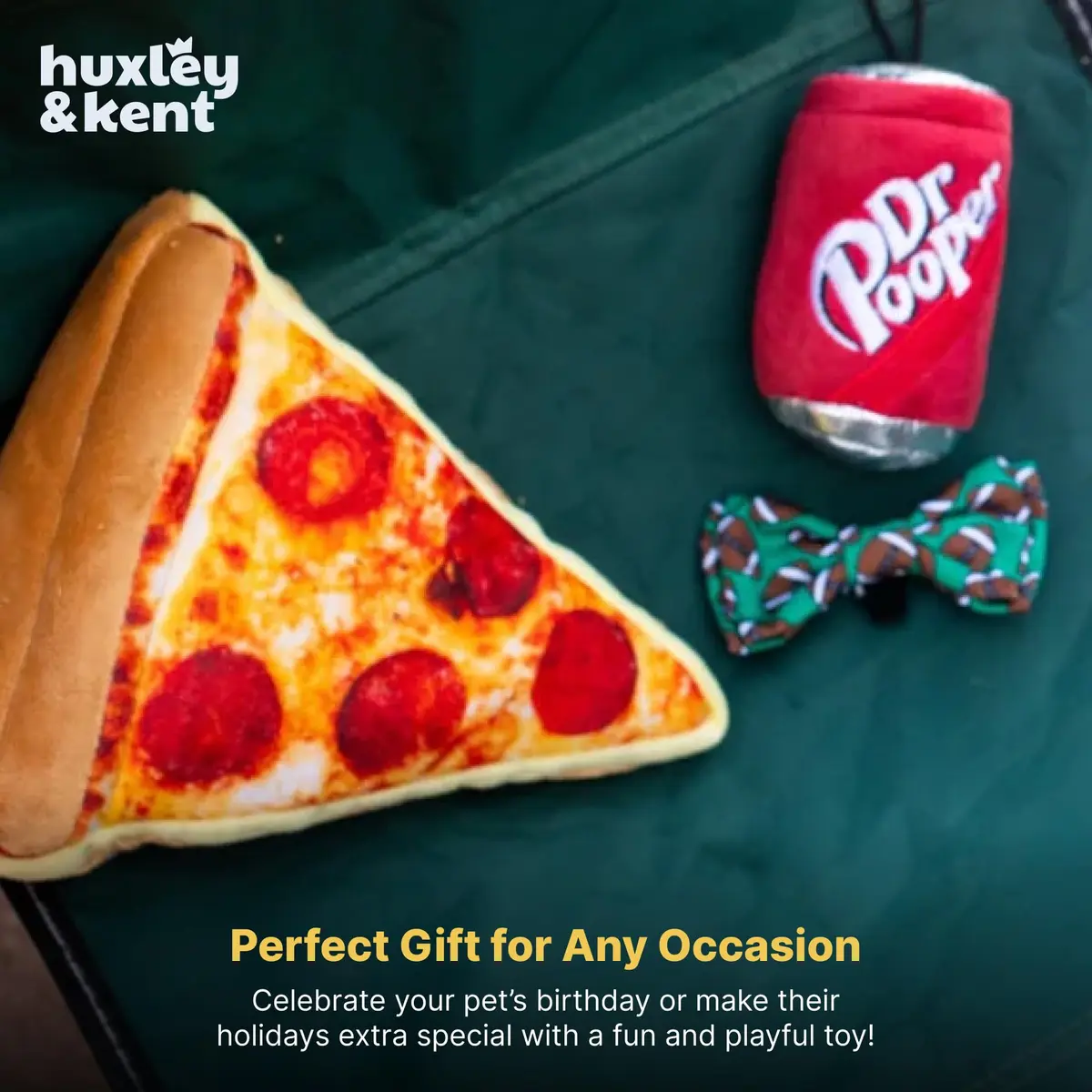 Huxley & Kent Power Plush Squeaky Dog Toy, Pup-Eroni Pizza, Small | Soft & Tough Plush for Play & Snuggle - view 8