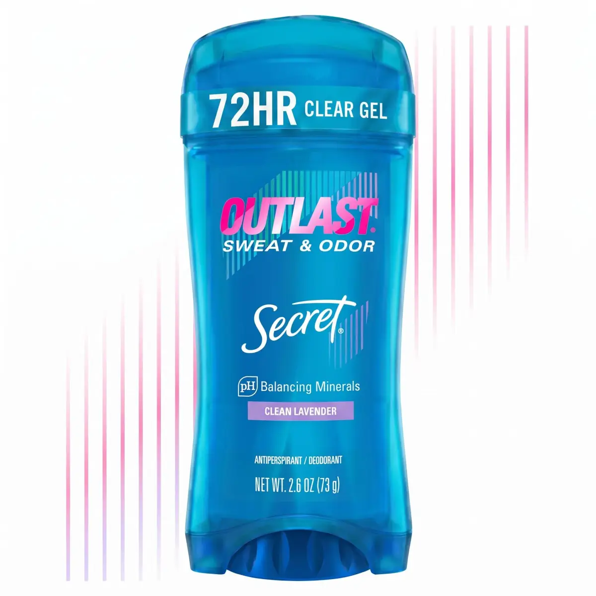 Secret Outlast Antiperspirant Deodorant for Women, 72hr Sweat & Odor Protection, Clear Gel, Clean Lavender Scent, 75g (2.6 oz) - main product image
