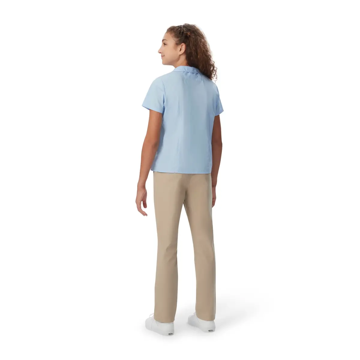 French Toast Girls' Short Sleeve Peter Pan Collar Blouse Light Blue 16 | Wrinkle-Free, Breathable Cotton-Blend - view 6