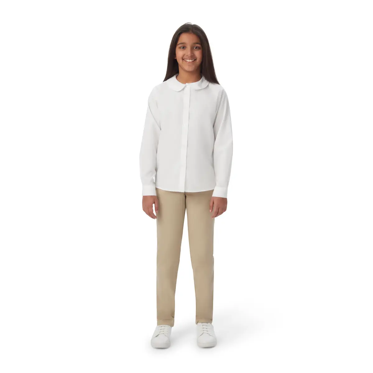 French Toast Girls' Long Sleeve Woven Blouse with Peter Pan Collar, Yellow, Size 4 | Classic & Comfortable (70-120 chars) - view 2