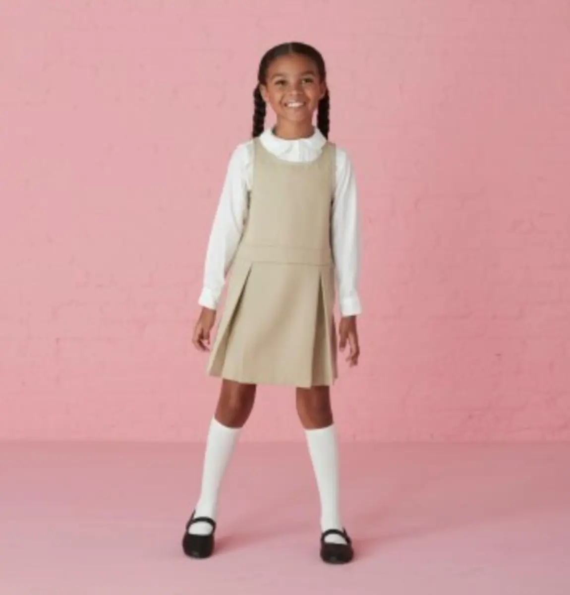 French Toast Girls' Long Sleeve Woven Blouse with Peter Pan Collar, Yellow, Size 4 | Classic & Comfortable (70-120 chars) - view 3