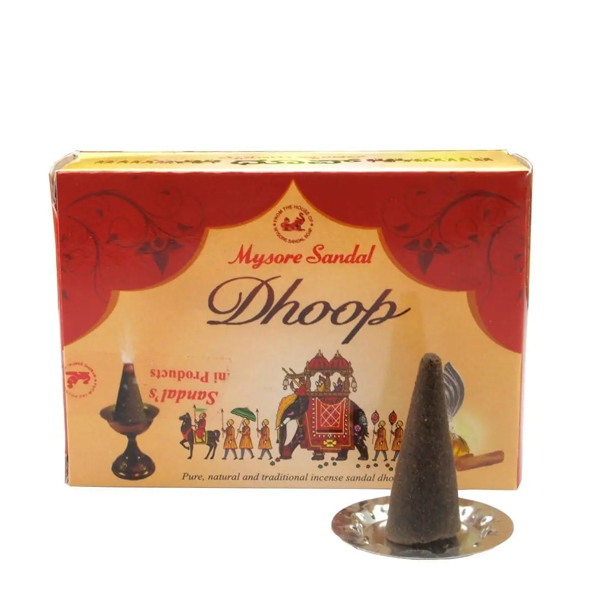 Mysore Sandal Dhoop Cones 20 Count | Natural Sandalwood Fragrance for Holistic Prayers - main product image