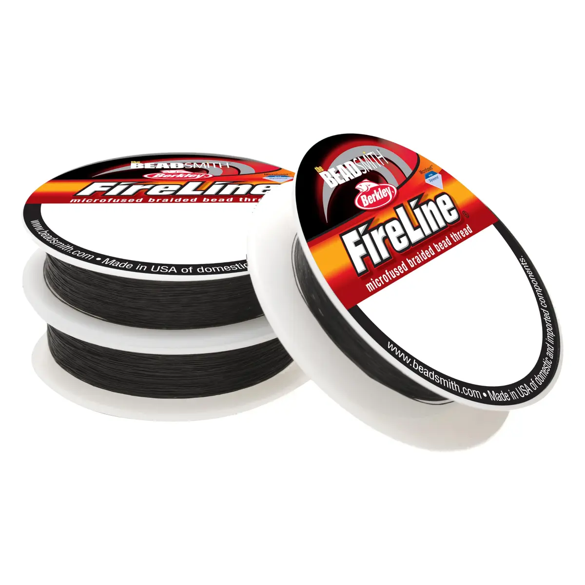 The Beadsmith Fireline Micro-Fused Braided Thread 3-Pack | High Tensile Strength, Assorted Sizes & Smoke Grey - main product image