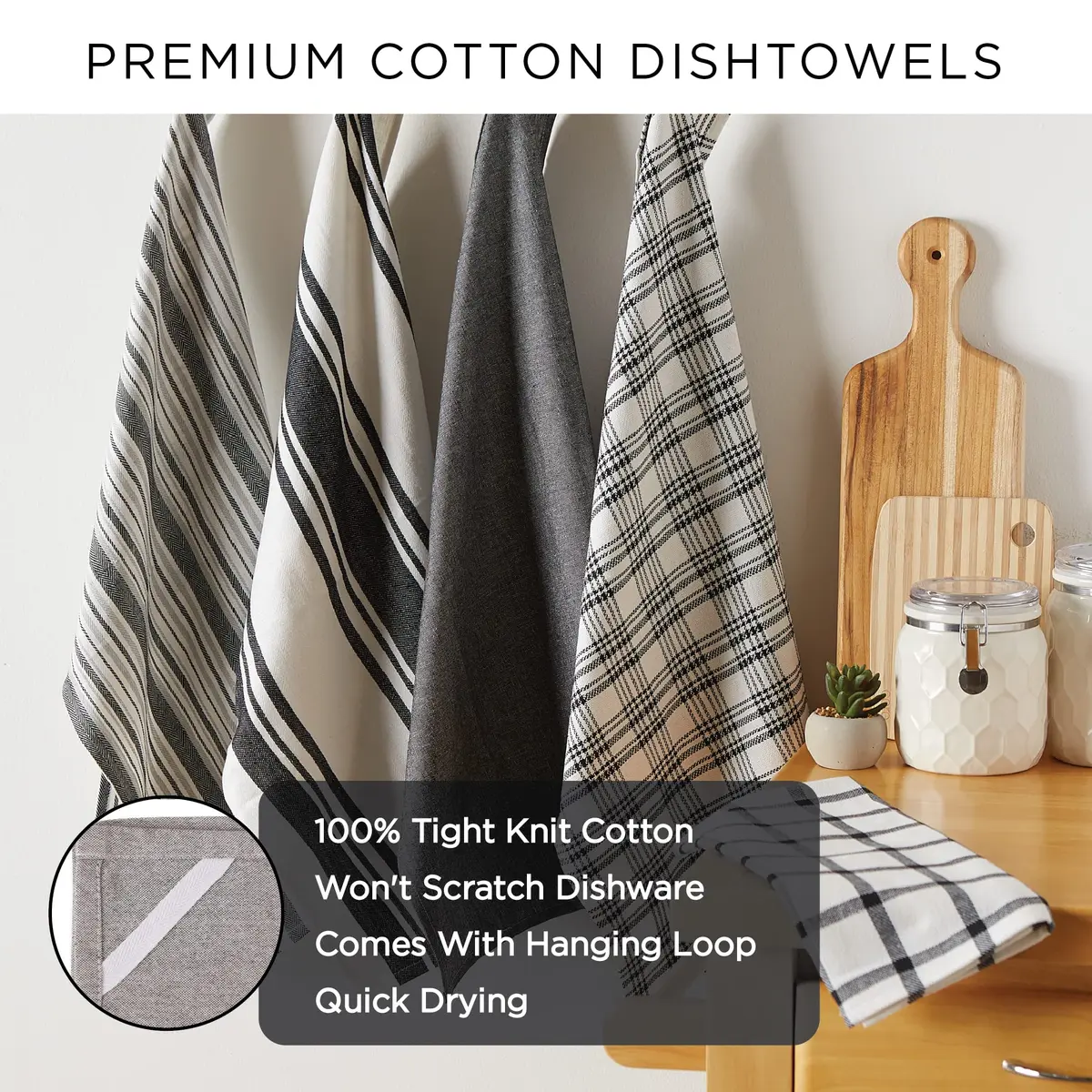 DII French Stripe Dishtowels Set of 3 | Nautical Blue 20 x 30 inches - view 8