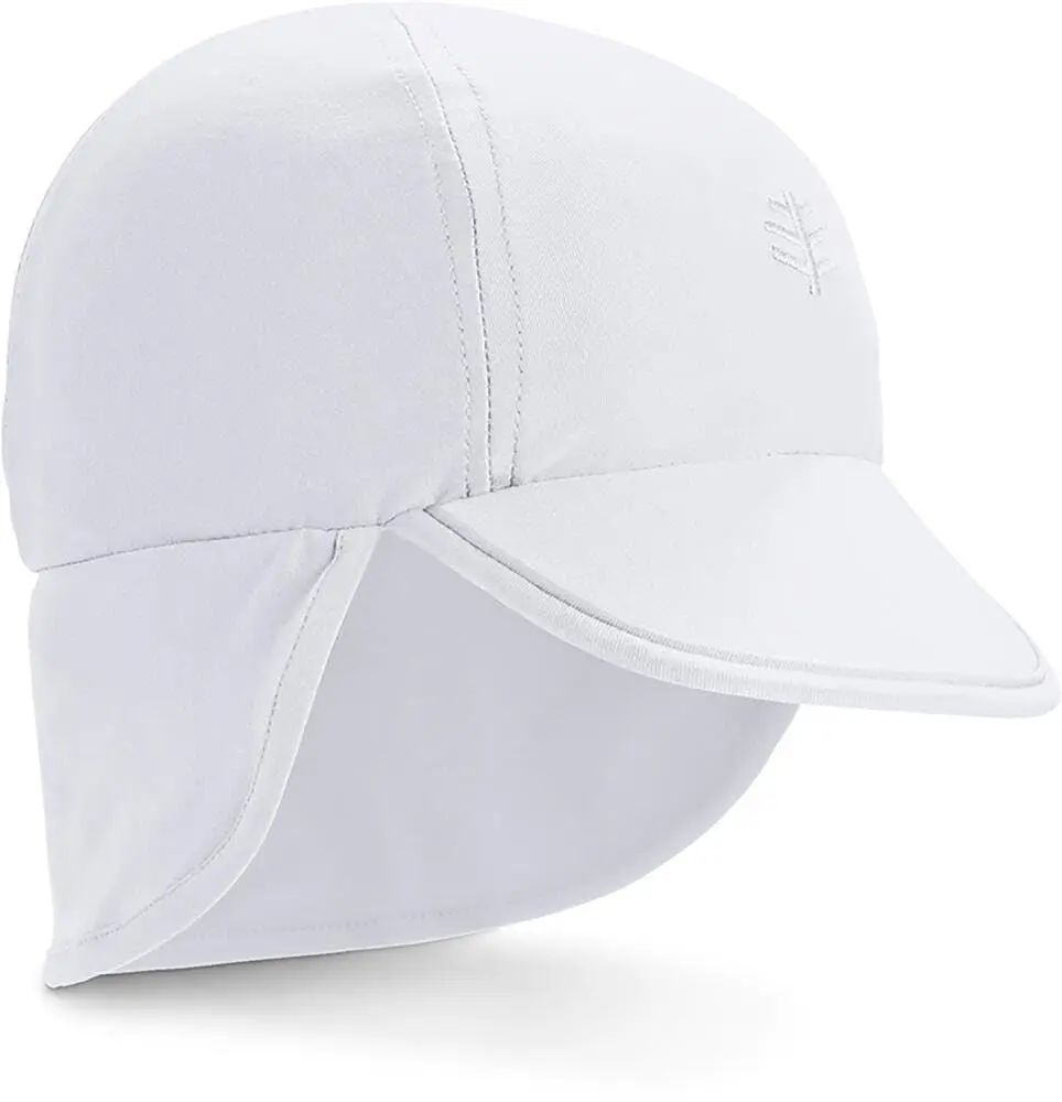 Coolibar Baby's All Sport Hat - UPF 50+ Sun Protection in White | Baby Sun Hat with Foam Brim & Neck Drape - main product image