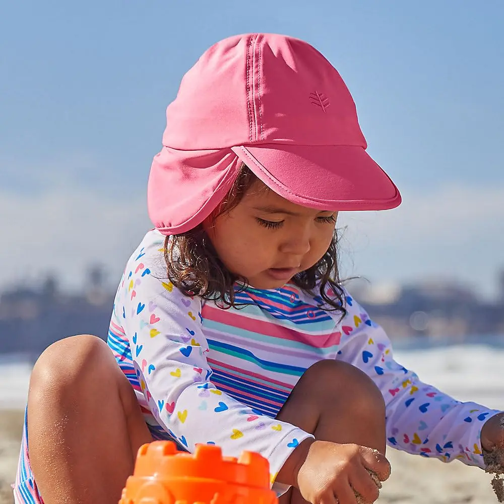 Coolibar Baby's All Sport Hat - UPF 50+ Sun Protection in White | Baby Sun Hat with Foam Brim & Neck Drape - view 8