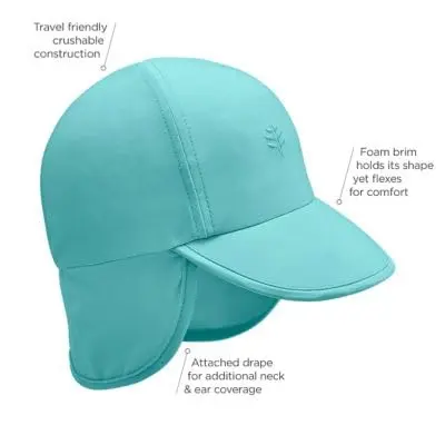 Coolibar Baby's All Sport Hat - UPF 50+ Sun Protection in White | Baby Sun Hat with Foam Brim & Neck Drape - view 3