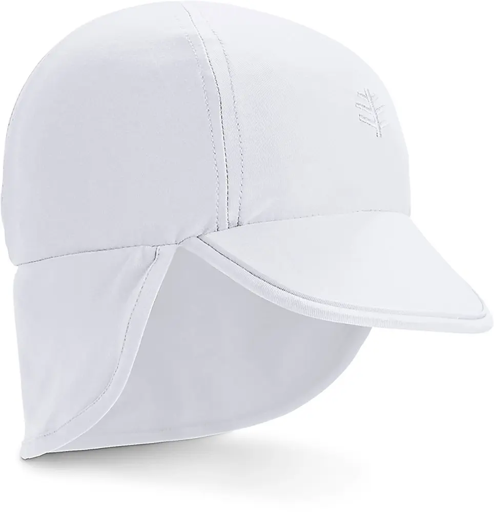 Coolibar Baby's All Sport Hat - UPF 50+ Sun Protection in White | Baby Sun Hat with Foam Brim & Neck Drape - view 6