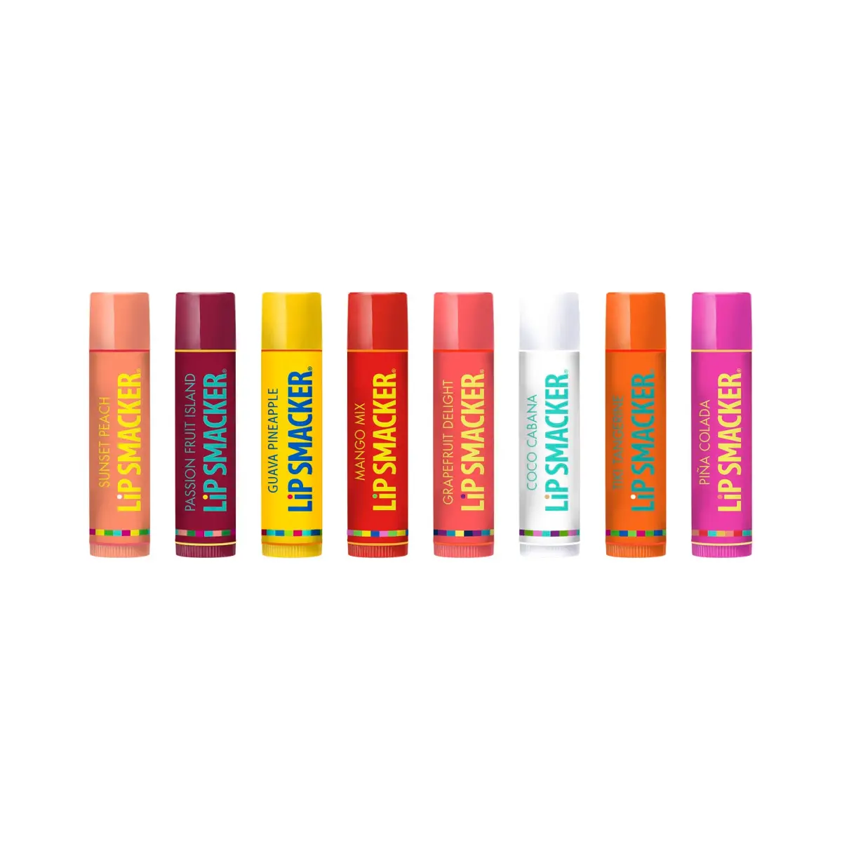 Lip Smacker Tropical Fever Flavored Lip Balm Party Pack 8 Count | Passion Fruit, Peach, Mango - view 2