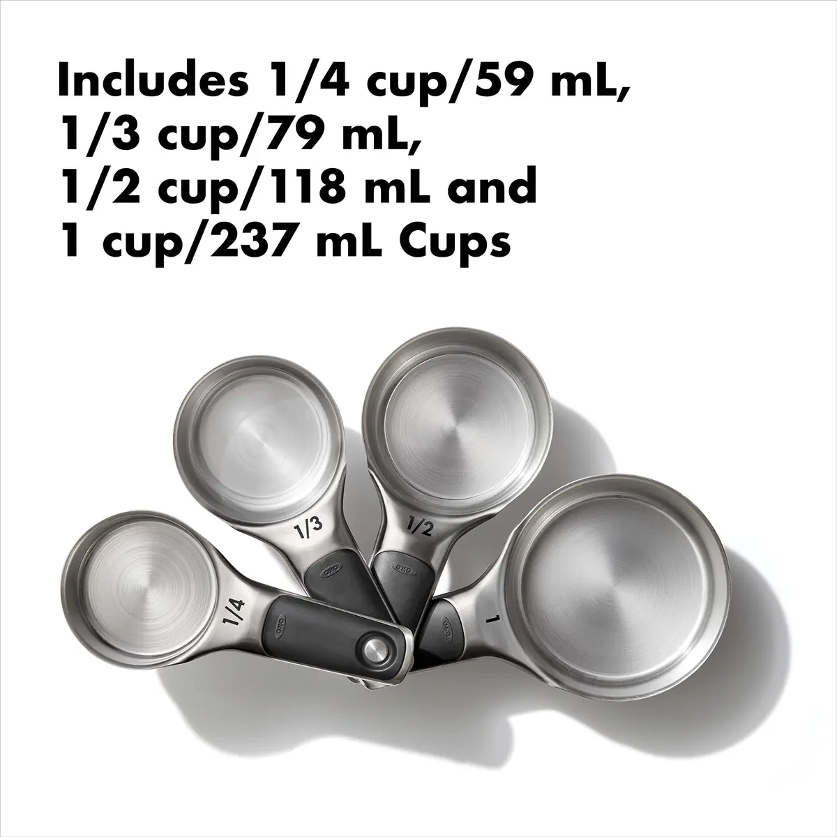 OXO Good Grips 8 Piece Stainless Steel Measuring Cups and Spoons Set | Magnetic Handles, Etched Markings, Dishwasher Safe - view 2