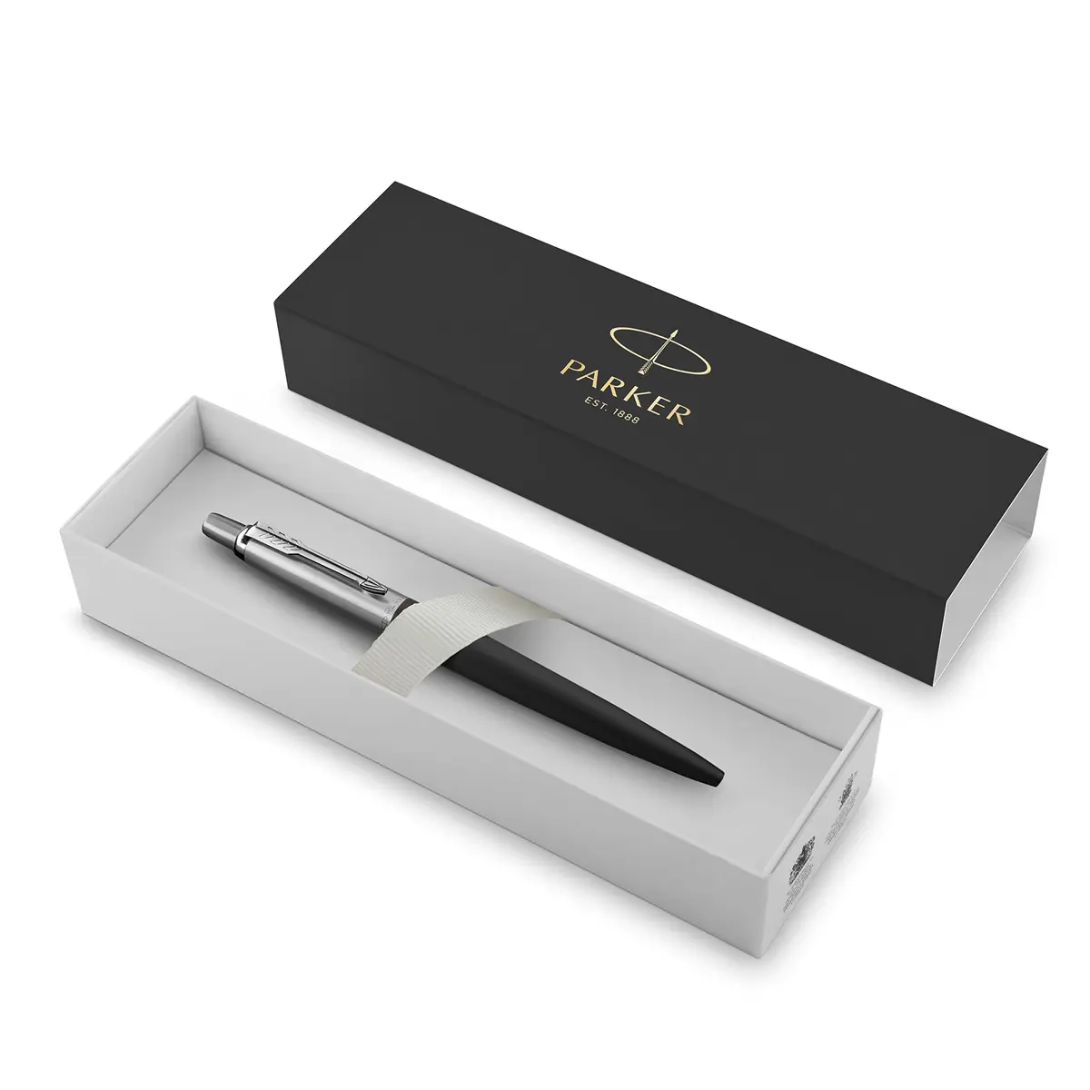 Parker Jotter Ballpoint Pen Bond Street Black with Chrome Trim Medium Point Blue Ink | Classic, Smooth & Imported from USA - view 2