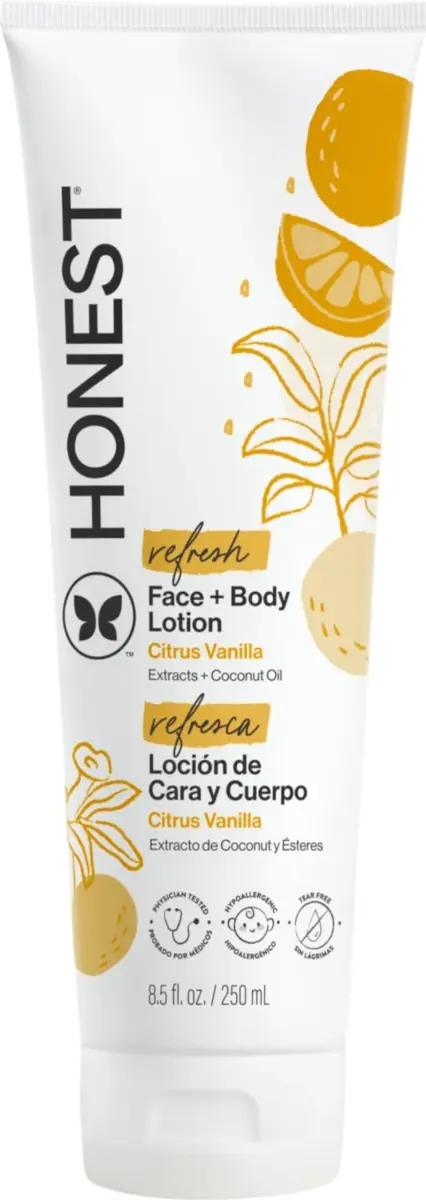 The Honest Company Body Lotion Citrus Vanilla Refresh 251ml (8.5 fl oz) | Hypoallergenic & Dermatologist Tested - main product image