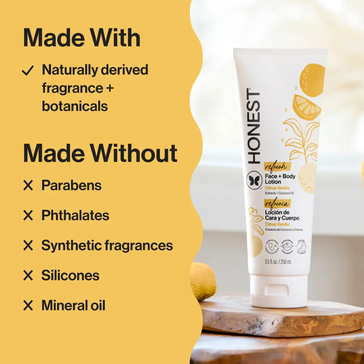 The Honest Company Body Lotion Citrus Vanilla Refresh 251ml (8.5 fl oz) | Hypoallergenic & Dermatologist Tested - view 4