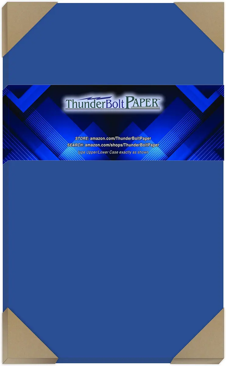 ThunderBolt Paper 50 Royal Blue 65# Cardstock 8.5" X 14" | Bright, Smooth, Recycled - main product image