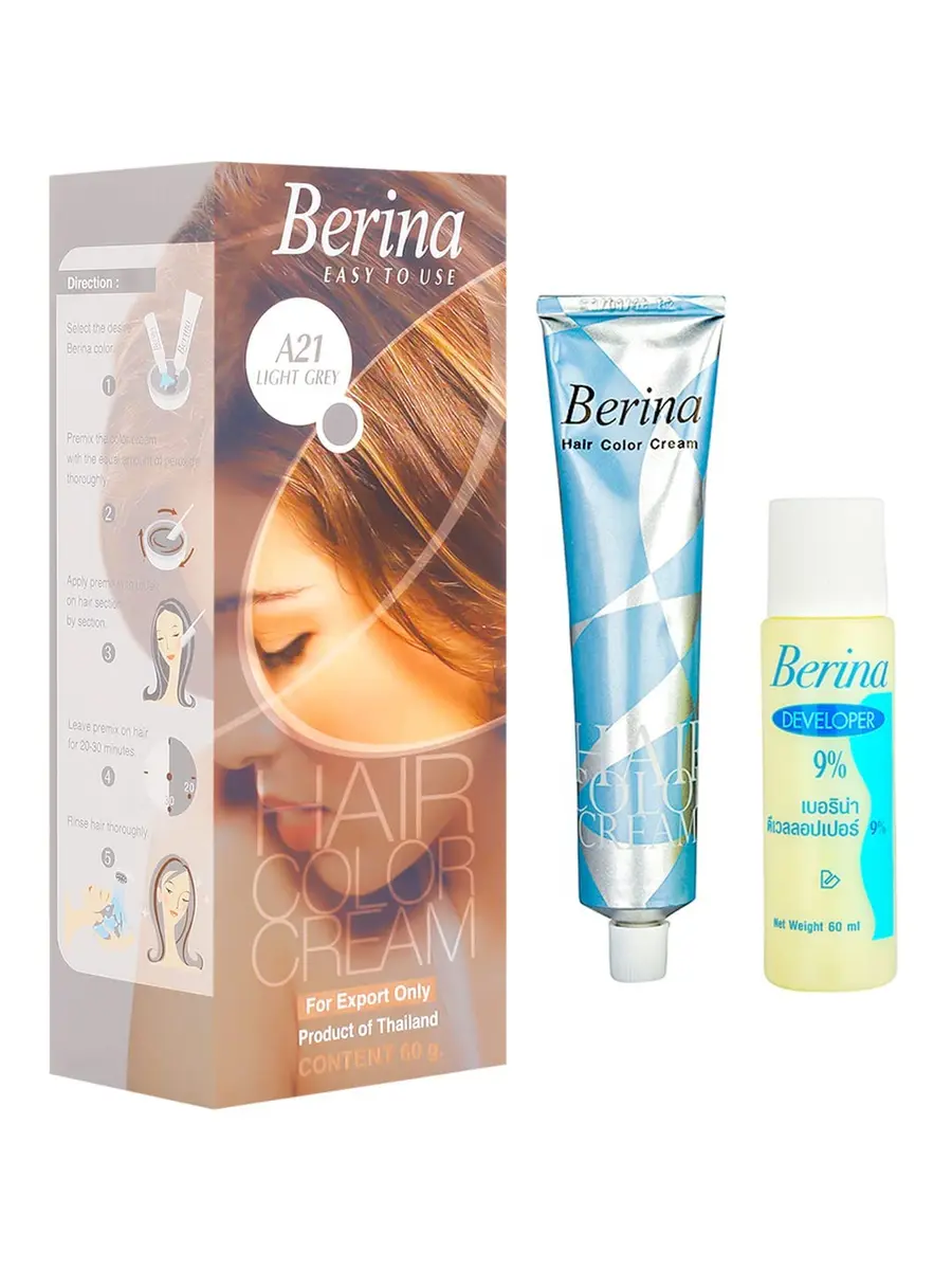 Berina Hair Color Cream Purple Violet # A6 | Permanent Hair Dye for Vibrant Purple (60g) - view 2
