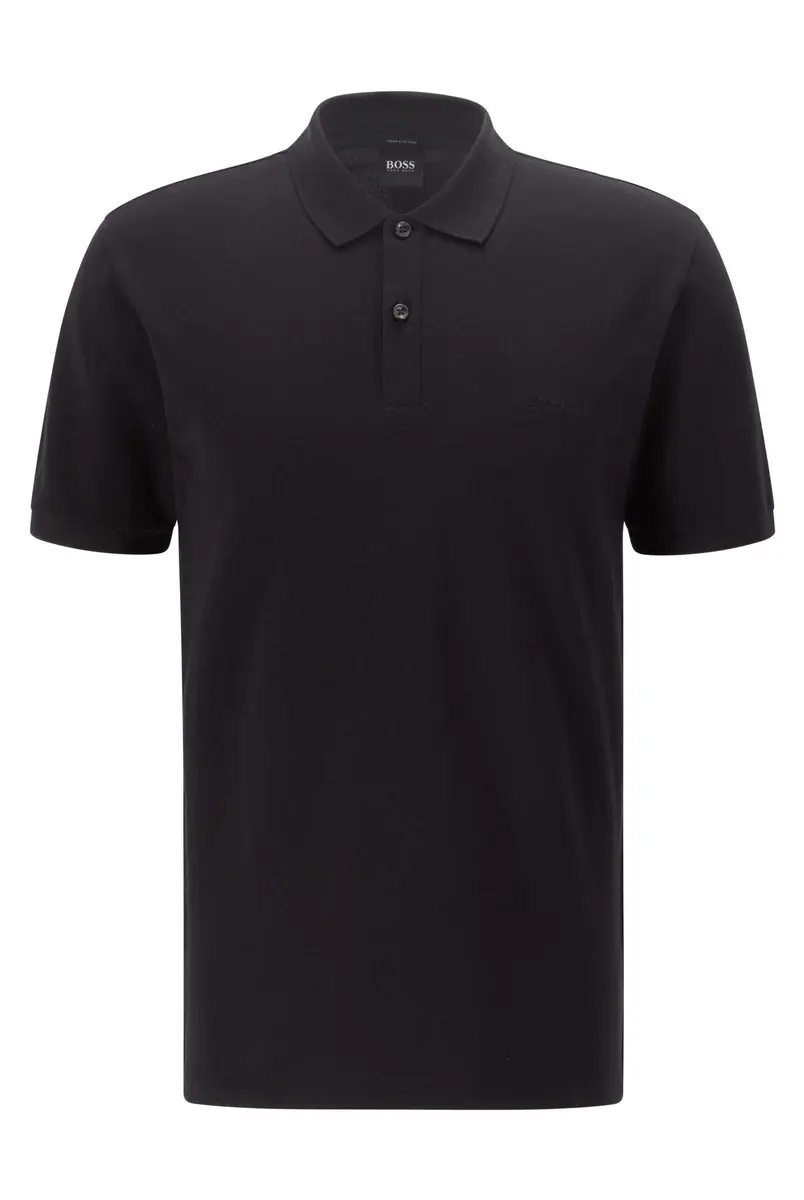 Boss Pallas Short Sleeve Polo Shirt in Black | Moisture-Wicking, Odor-Control, Regular Fit - main product image