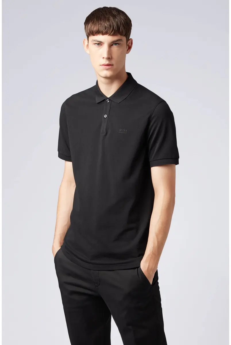 Boss Pallas Short Sleeve Polo Shirt in Black | Moisture-Wicking, Odor-Control, Regular Fit - view 6