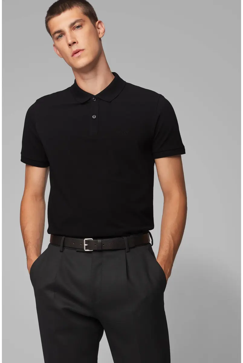 Boss Pallas Short Sleeve Polo Shirt in Black | Moisture-Wicking, Odor-Control, Regular Fit - view 3