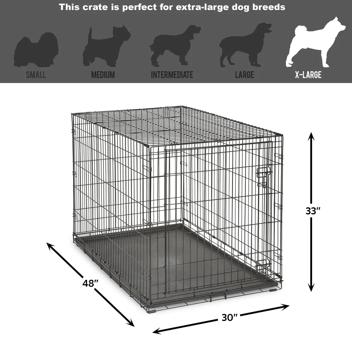 New World 48-Inch Single Door Dog Crate XL Breeds 90-110 lbs | Secure, Durable & Foldable - view 7