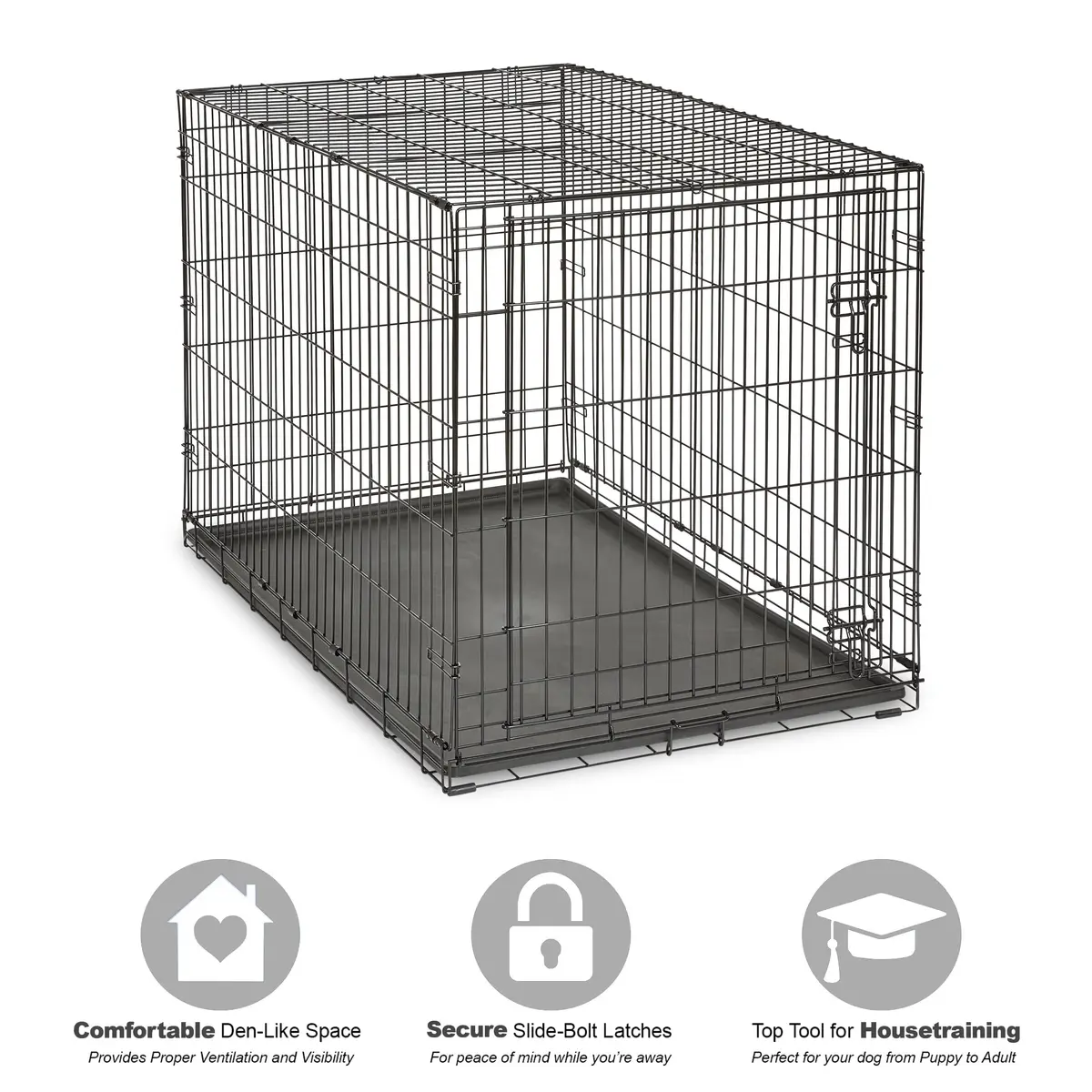 New World 48-Inch Single Door Dog Crate XL Breeds 90-110 lbs | Secure, Durable & Foldable - view 3
