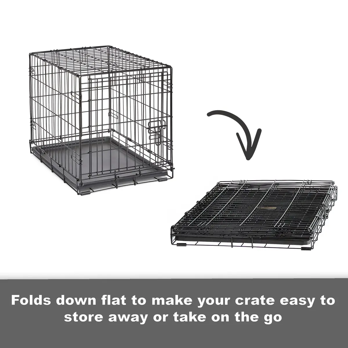 New World 36-Inch Double Door Dog Crate | 41-70 lbs, Durable Metal Wire, Rust-Resistant, Portable, Easy Setup - view 5